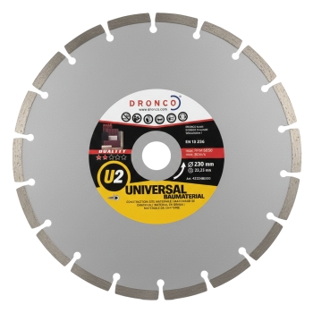 Dronco U2 Diamantscheibe 230 × 22,23 mm – Universelles Trennblatt für Baustoffe